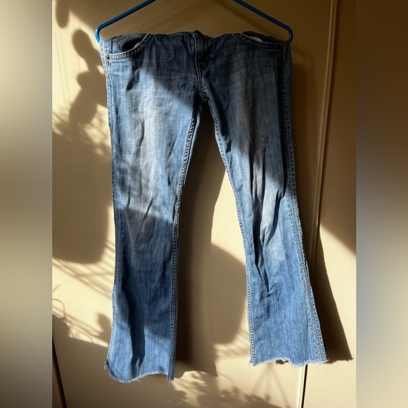 Hudson bootcut jeans - denim, cotton, blue, raw hem, button pockets - size 27 - Picture 4 of 5